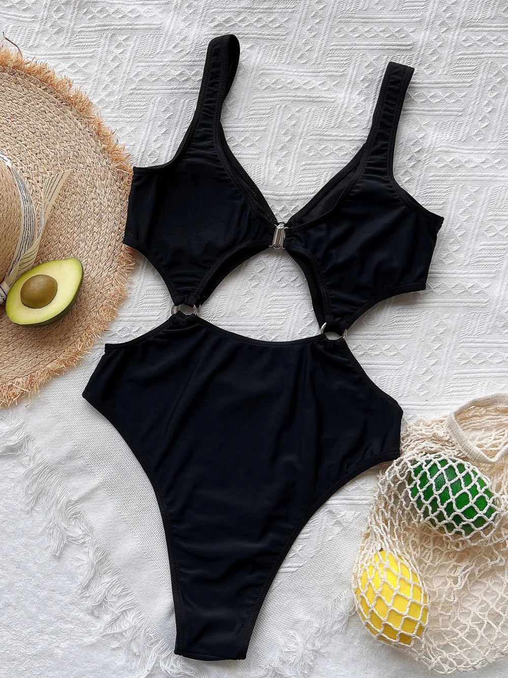Women's Cutout Plunge One-Piece Swimsuit Tummy Control