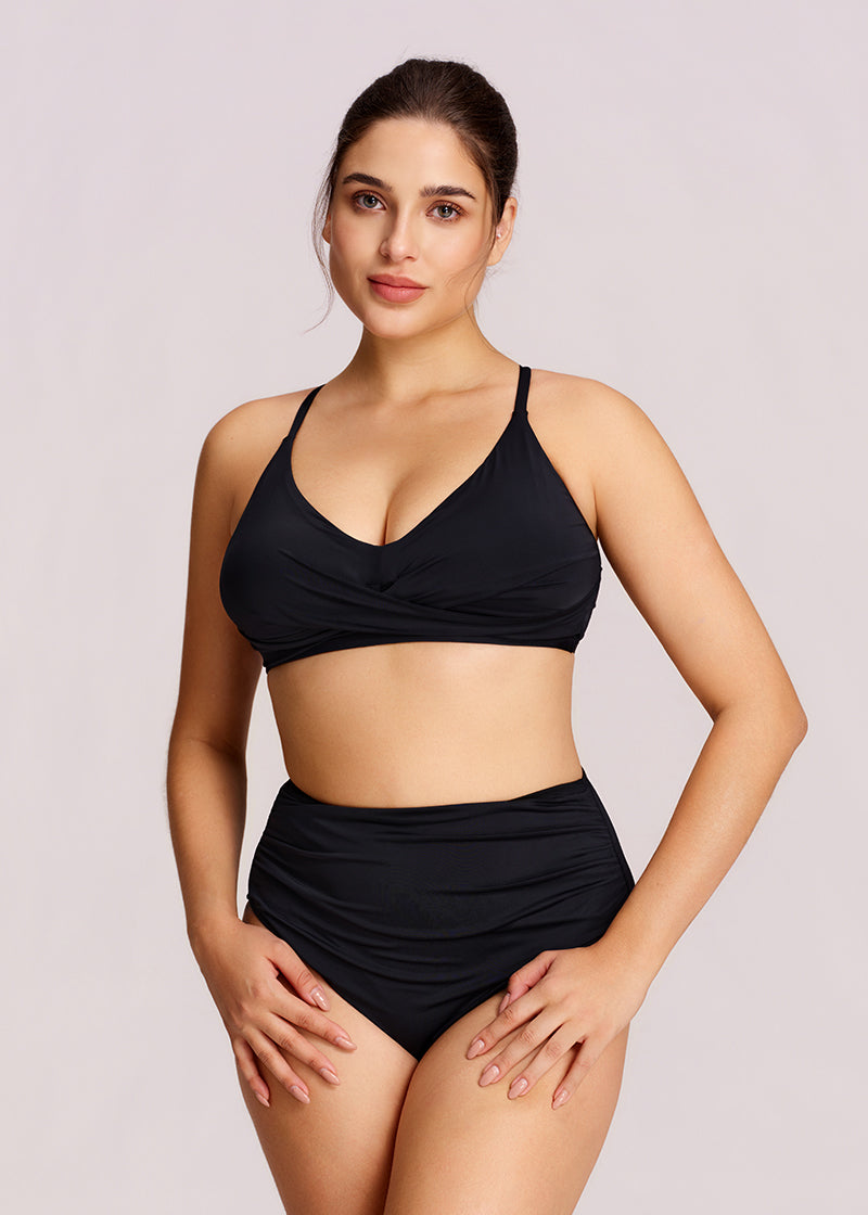Women's Ruched Tummy Control Bikini Set