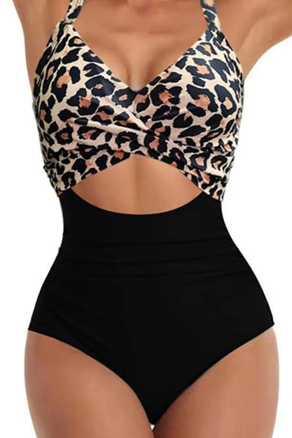 Women's Tied Crisscross Cutout One-Piece Swimsuit Tummy Control
