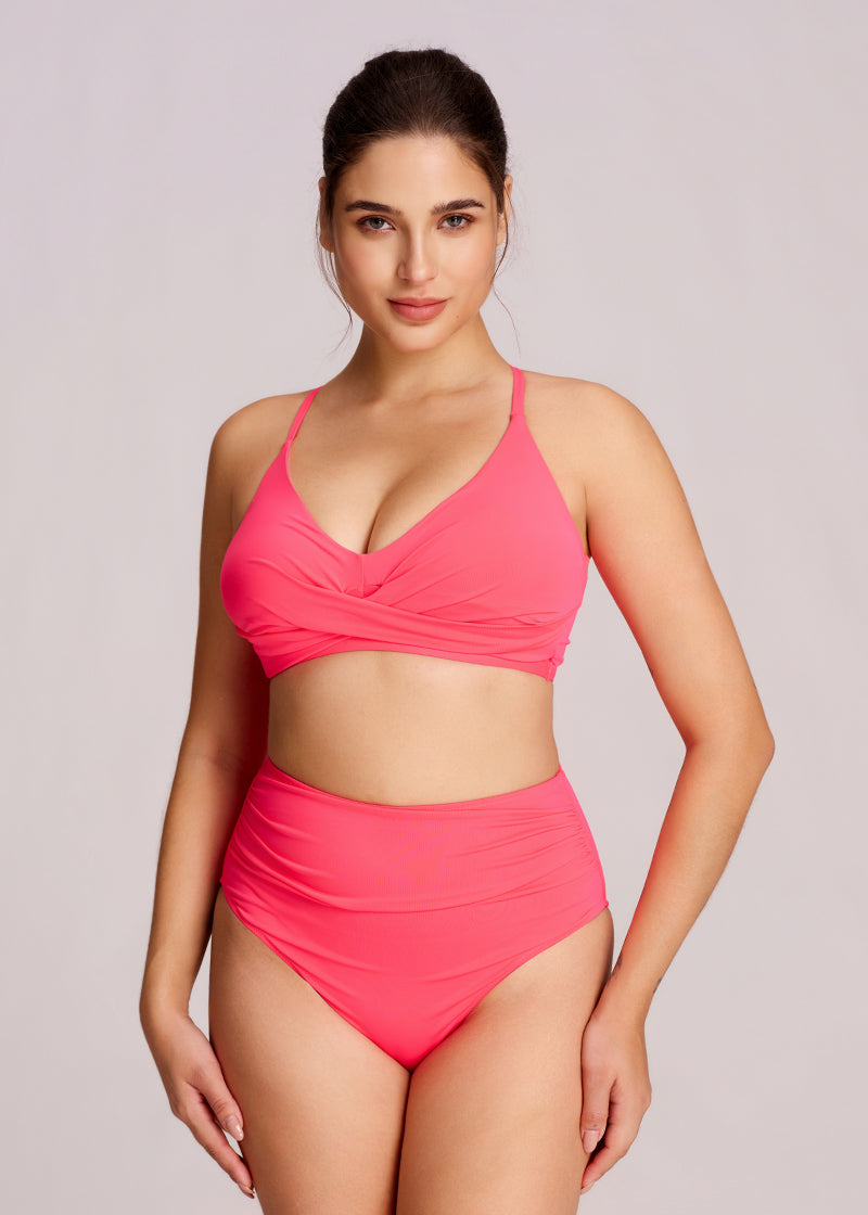 Women's Ruched Tummy Control Bikini Set