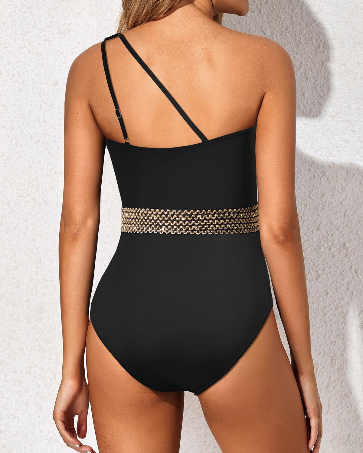 Women's One Shoulder One Piece Swimsuit for Women Tummy Control