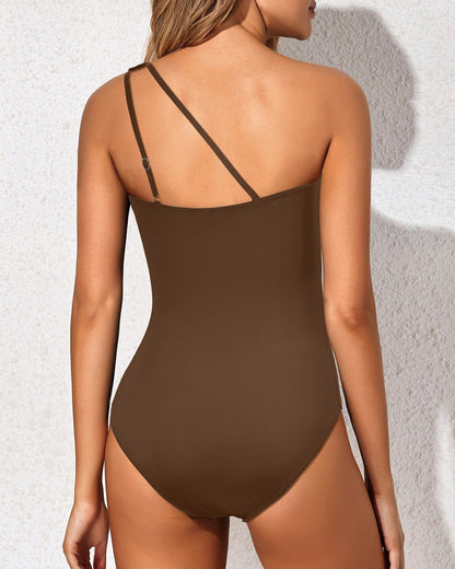 Women's One Shoulder One Piece Swimsuit for Women Tummy Control