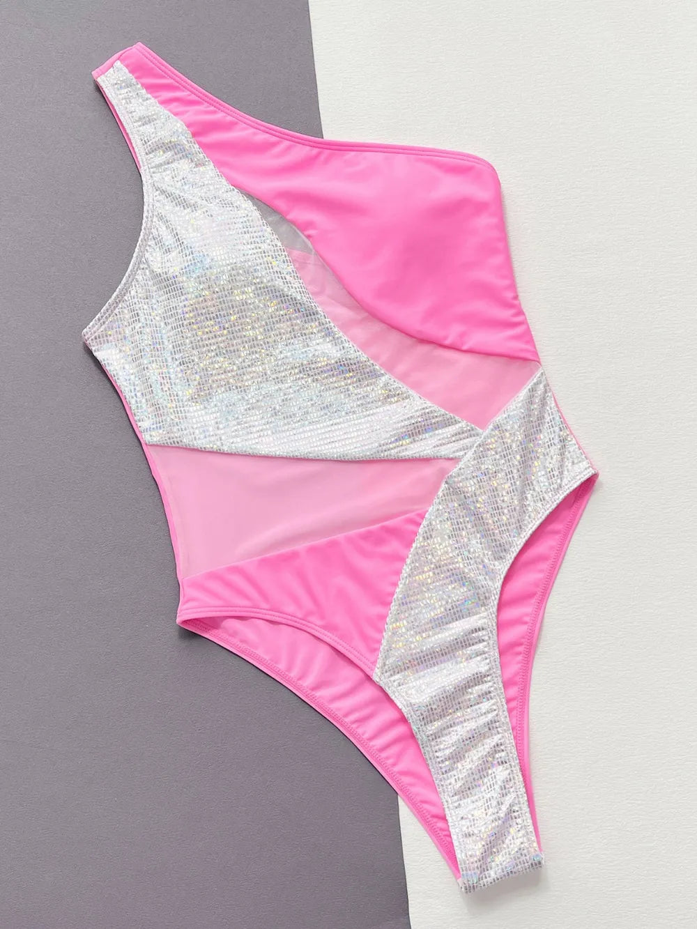 Women's Contrast Panel One-Piece Swimsuit Tummy Control