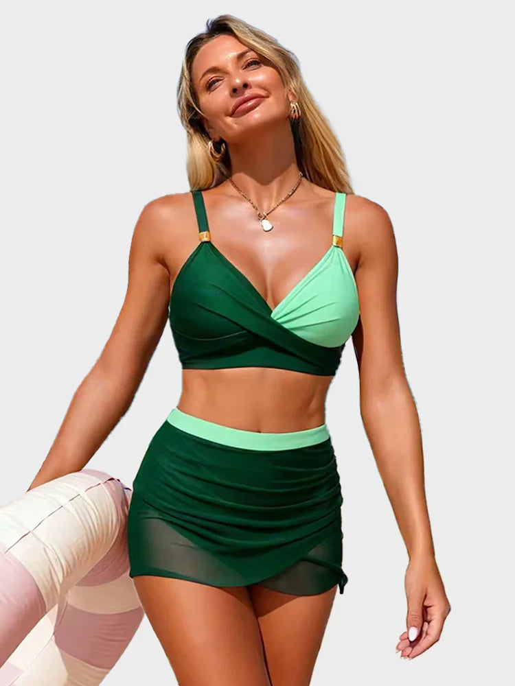 Women's Adjustable Strap Bikini Set - Wire-Free Padded 2-Piece with