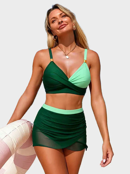 Women's Adjustable Strap Bikini Set - Wire-Free Padded 2-Piece with
