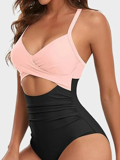 Women's Ribbed Cutout-Front Shaping Swimsuit