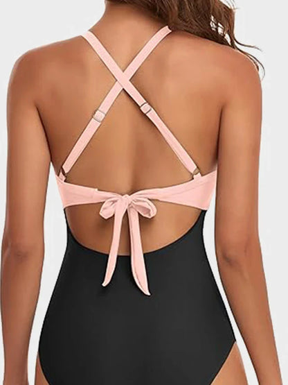 Women's Ribbed Cutout-Front Shaping Swimsuit
