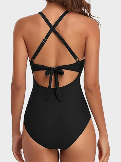 Women's Ribbed Cutout-Front Shaping Swimsuit