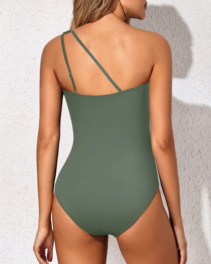 Women's One Shoulder One Piece Swimsuit for Women Tummy Control