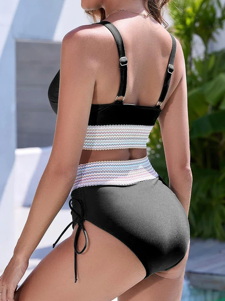 Women's Flattering Deep V High-Waist Bikini