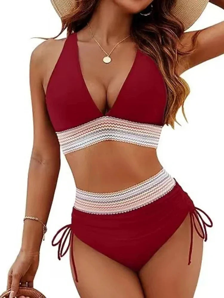 Women's Flattering Deep V High-Waist Bikini