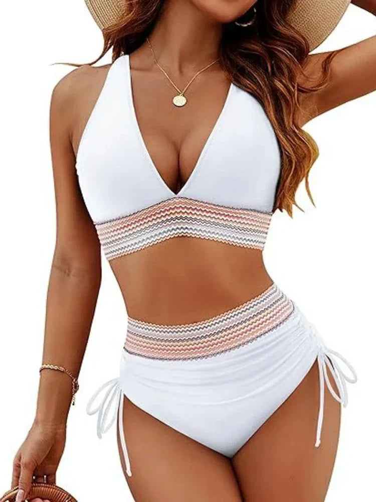 Women's Flattering Deep V High-Waist Bikini