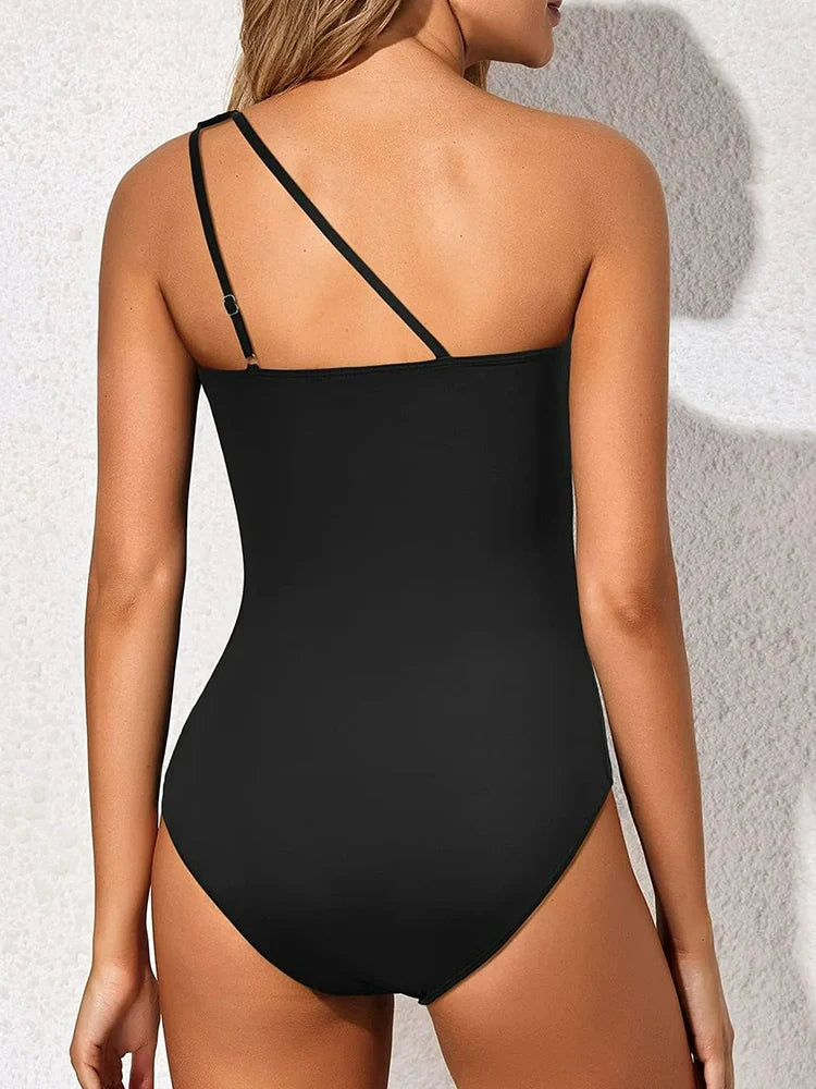 Women's One-Shoulder Tummy Control One-Piece Swimsuit