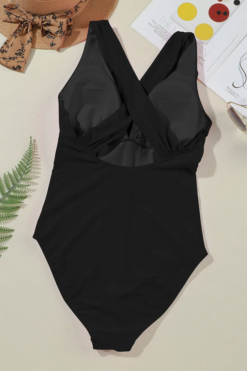 Women's Crisscross Wide Strap One-Piece Swimwear Tummy Control