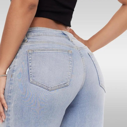 BootyLift™ Mid-Low Rise Stretch Wide-Leg Jeans