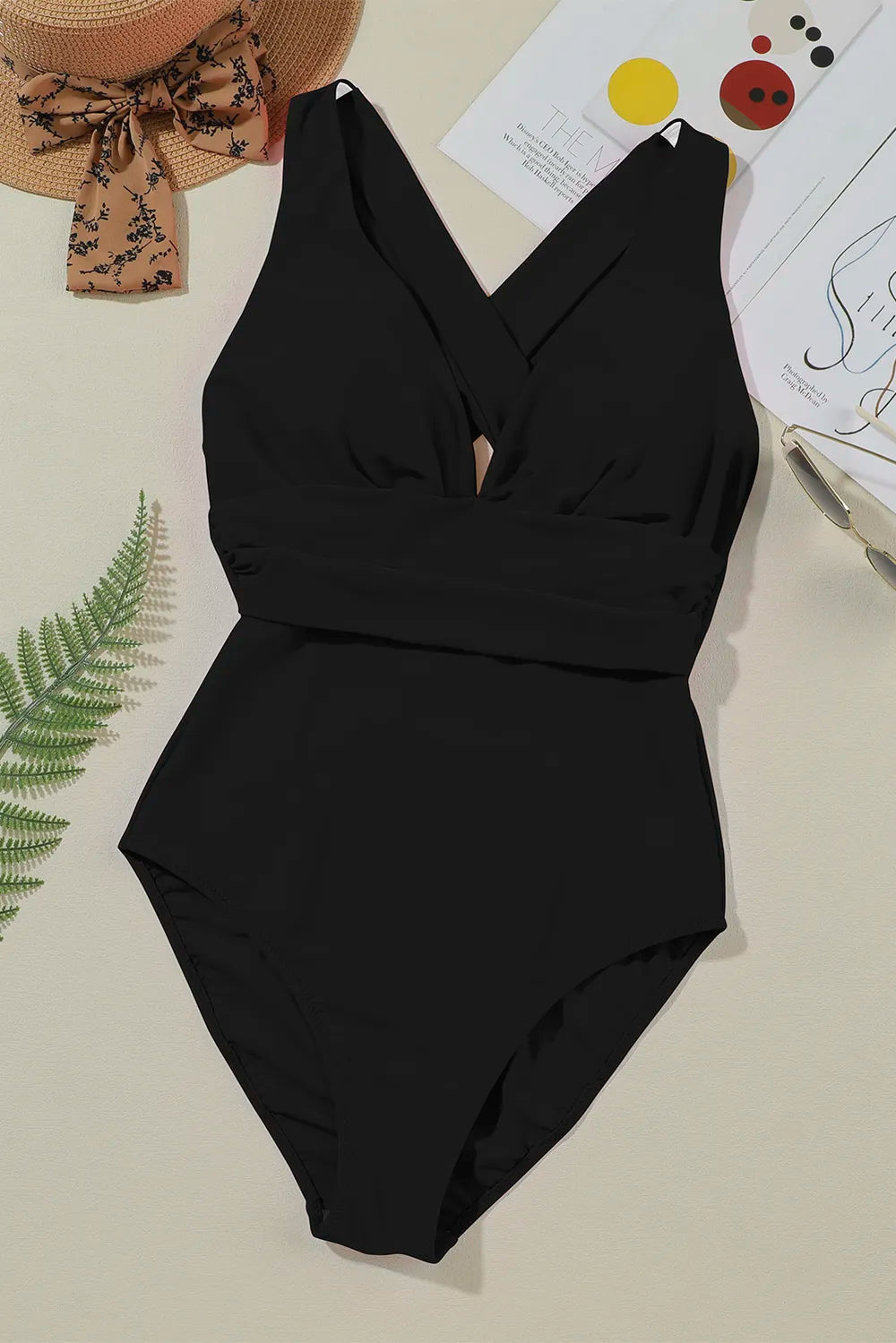 Women's Crisscross Wide Strap One-Piece Swimwear Tummy Control