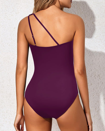 Women's One Shoulder One Piece Swimsuit for Women Tummy Control