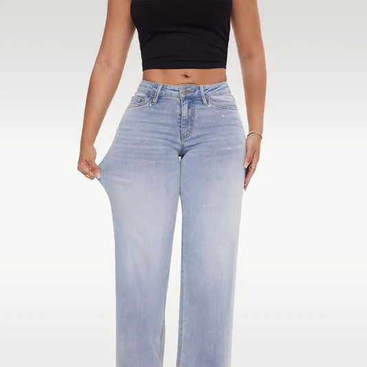 BootyLift™ Mid-Low Rise Stretch Wide-Leg Jeans