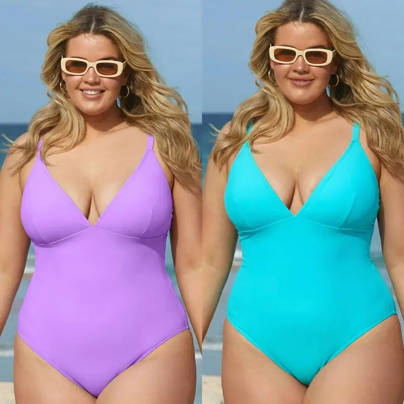 Women's V Neck Sculpting Tummy Control One Pieces Swimsuit