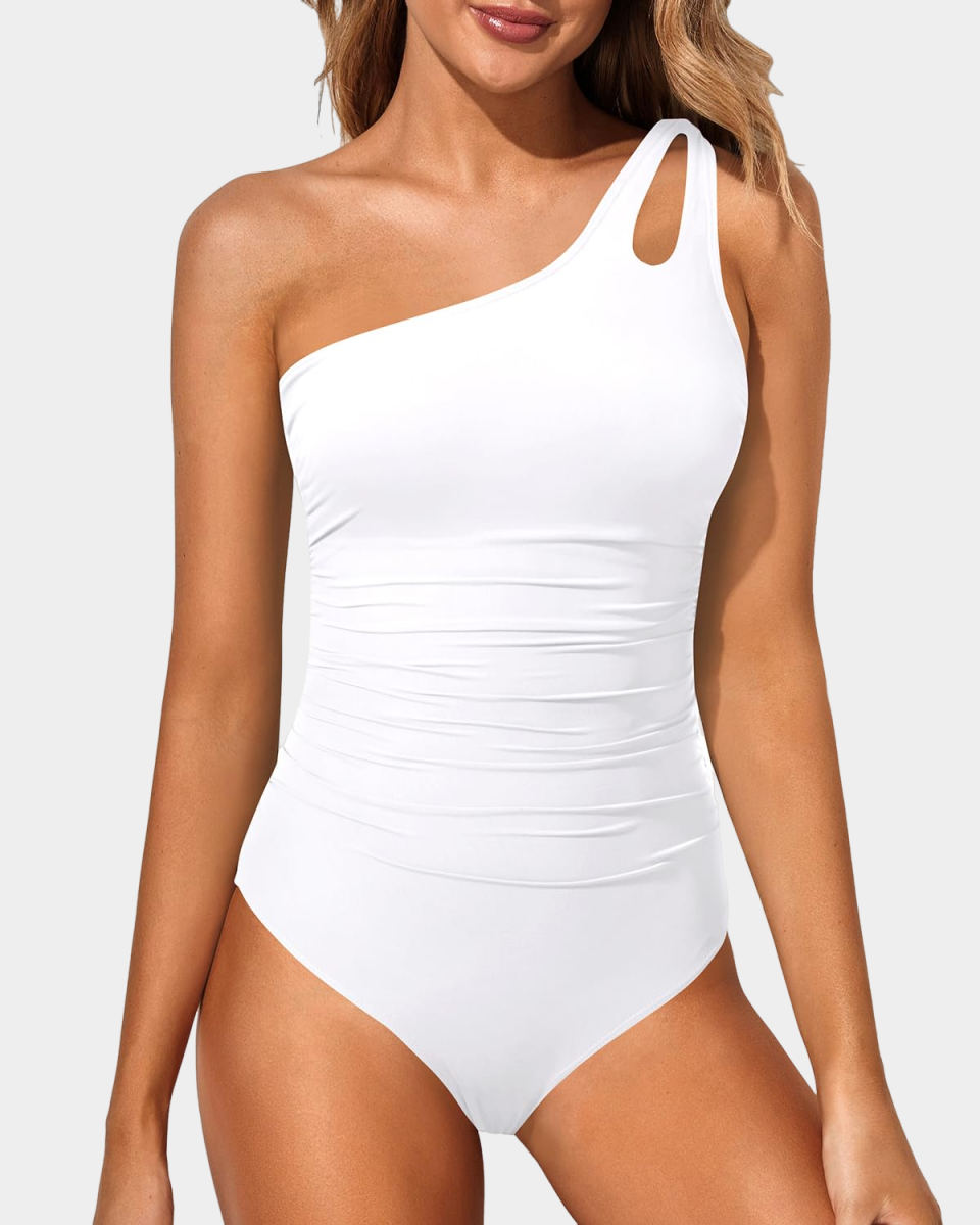 Women's One Shoulder One Piece Swimsuit for Women Tummy Control
