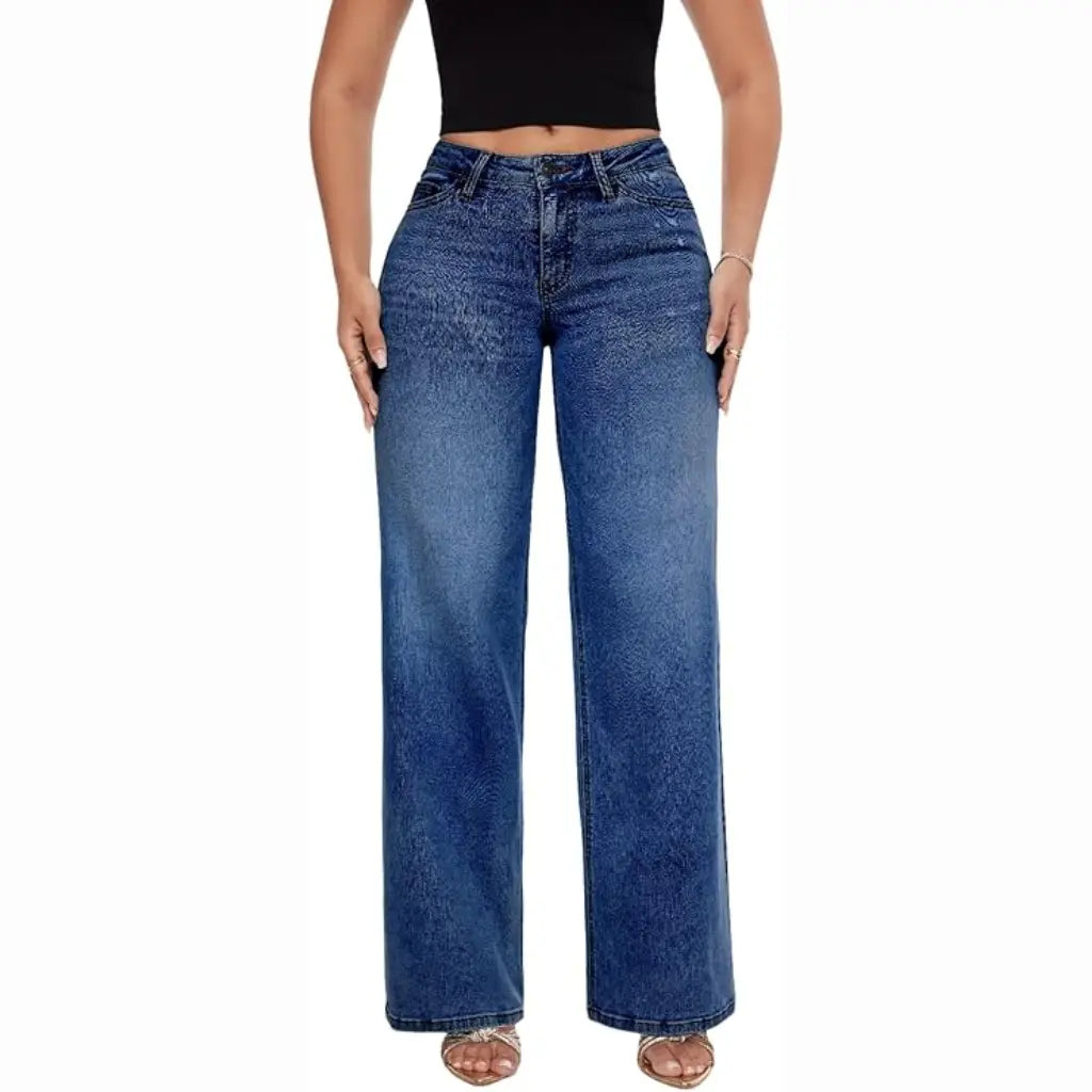 BootyLift™ Mid-Low Rise Stretch Wide-Leg Jeans