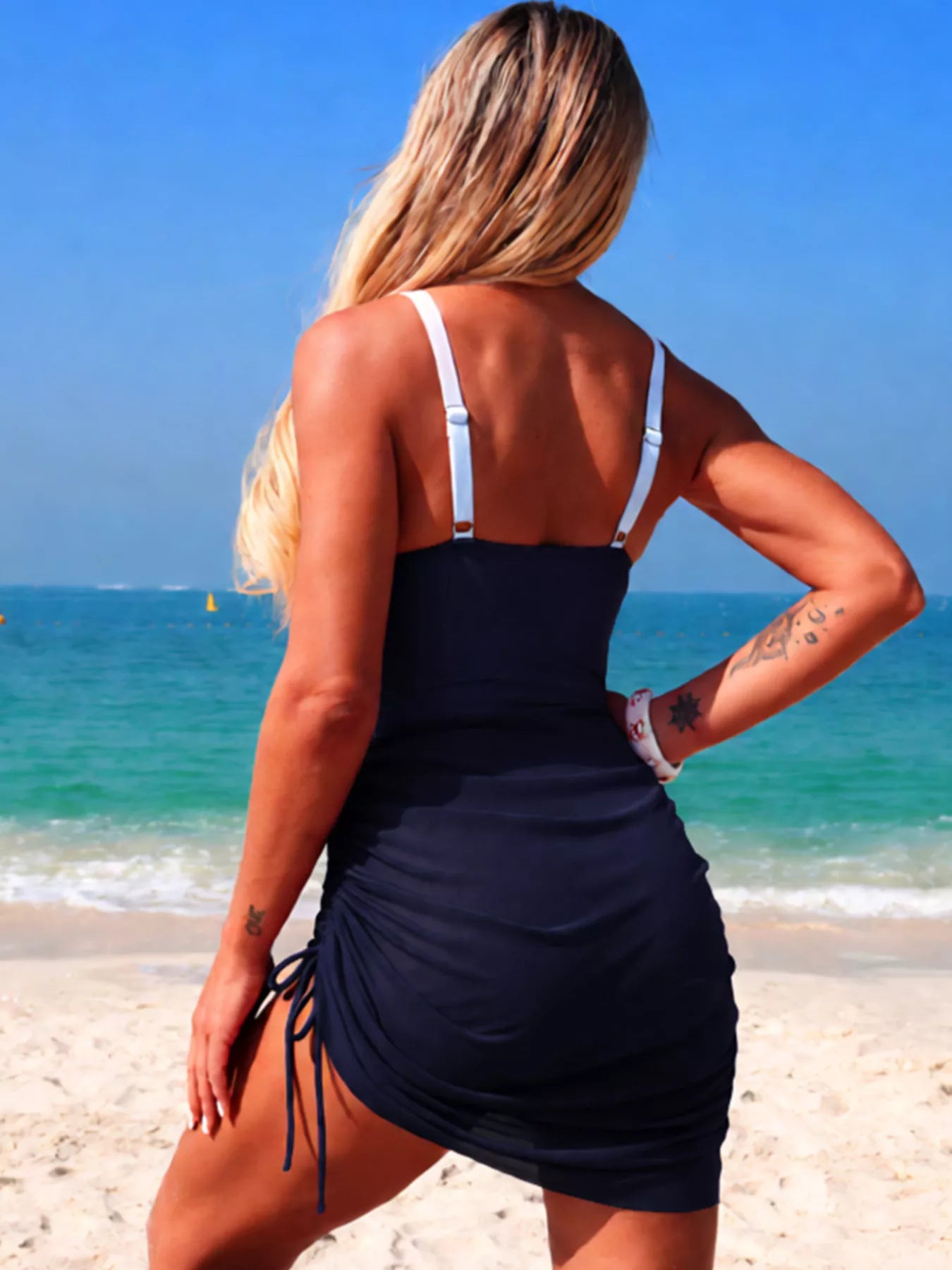 Women's Color Block Cutout One-Piece Swimsuit Tummy Control