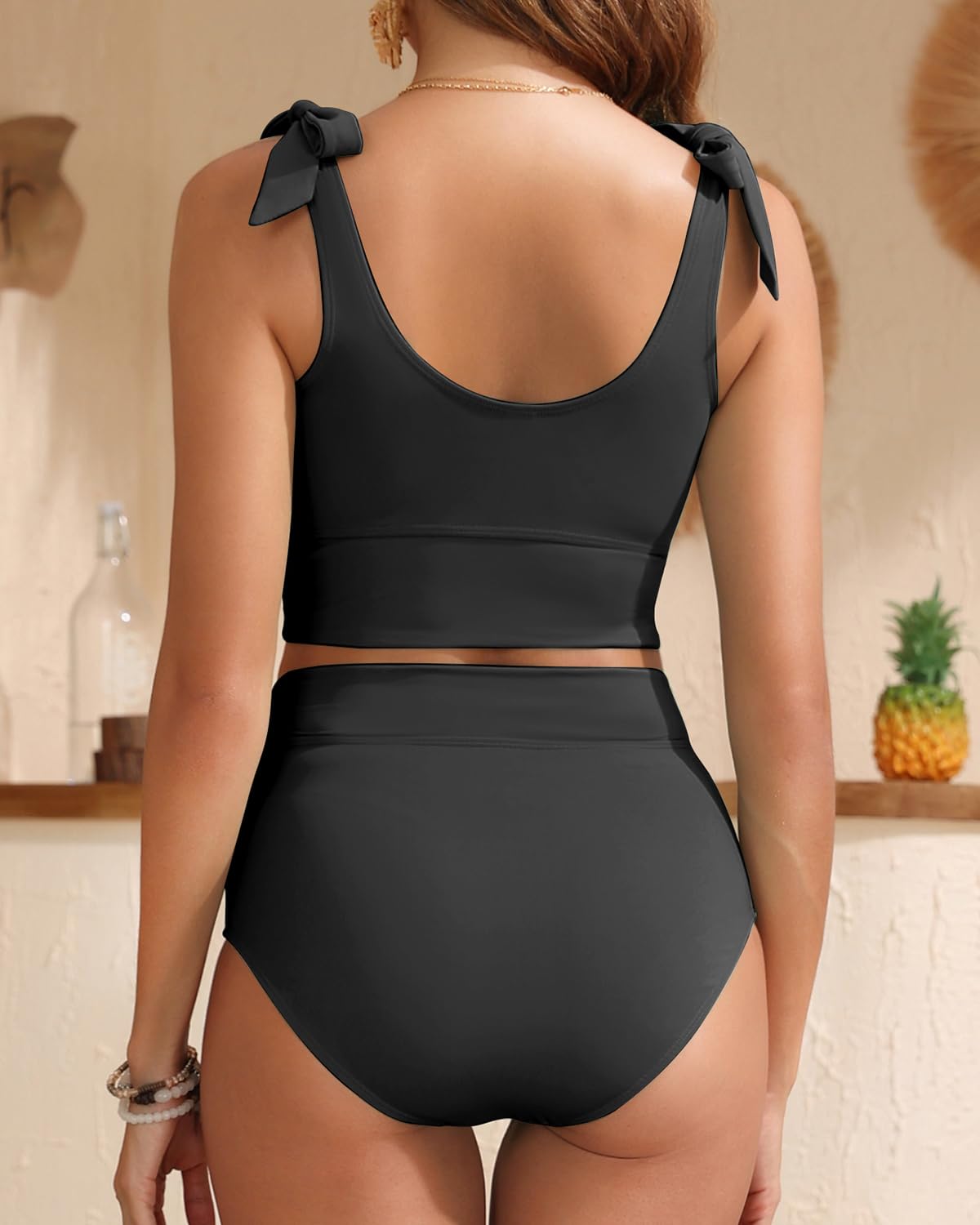 Women's Two Piece High Waisted Swimsuits Women Tummy Control Bikini