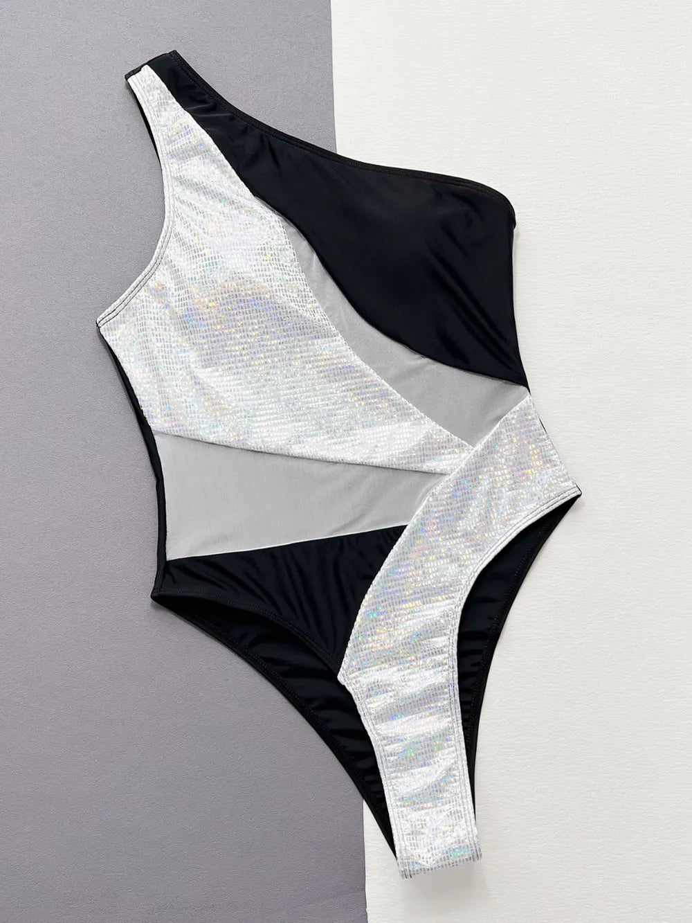 Women's Contrast Panel One-Piece Swimsuit Tummy Control