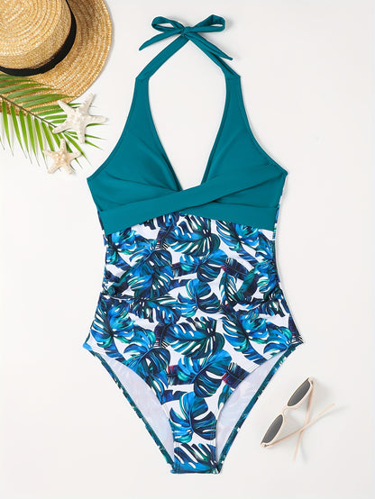 Women'S Adjustable Strap One-Piece Swimsuit Deep V Seaside Vacation