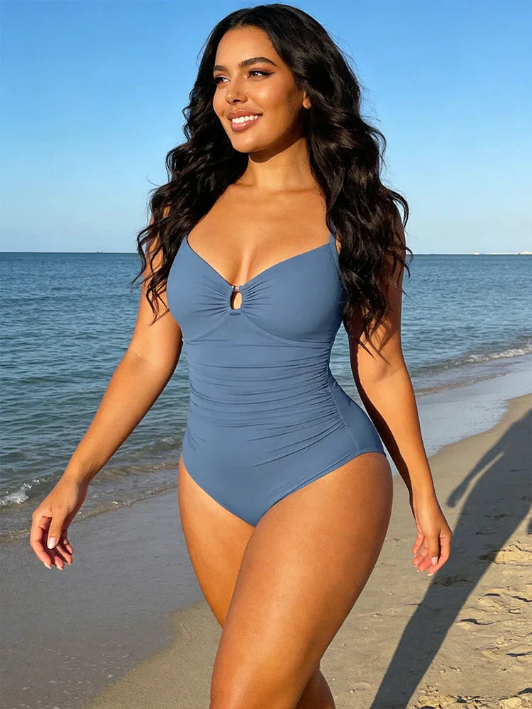 Women's U-Ring Cut Out Shaping Swimsuit